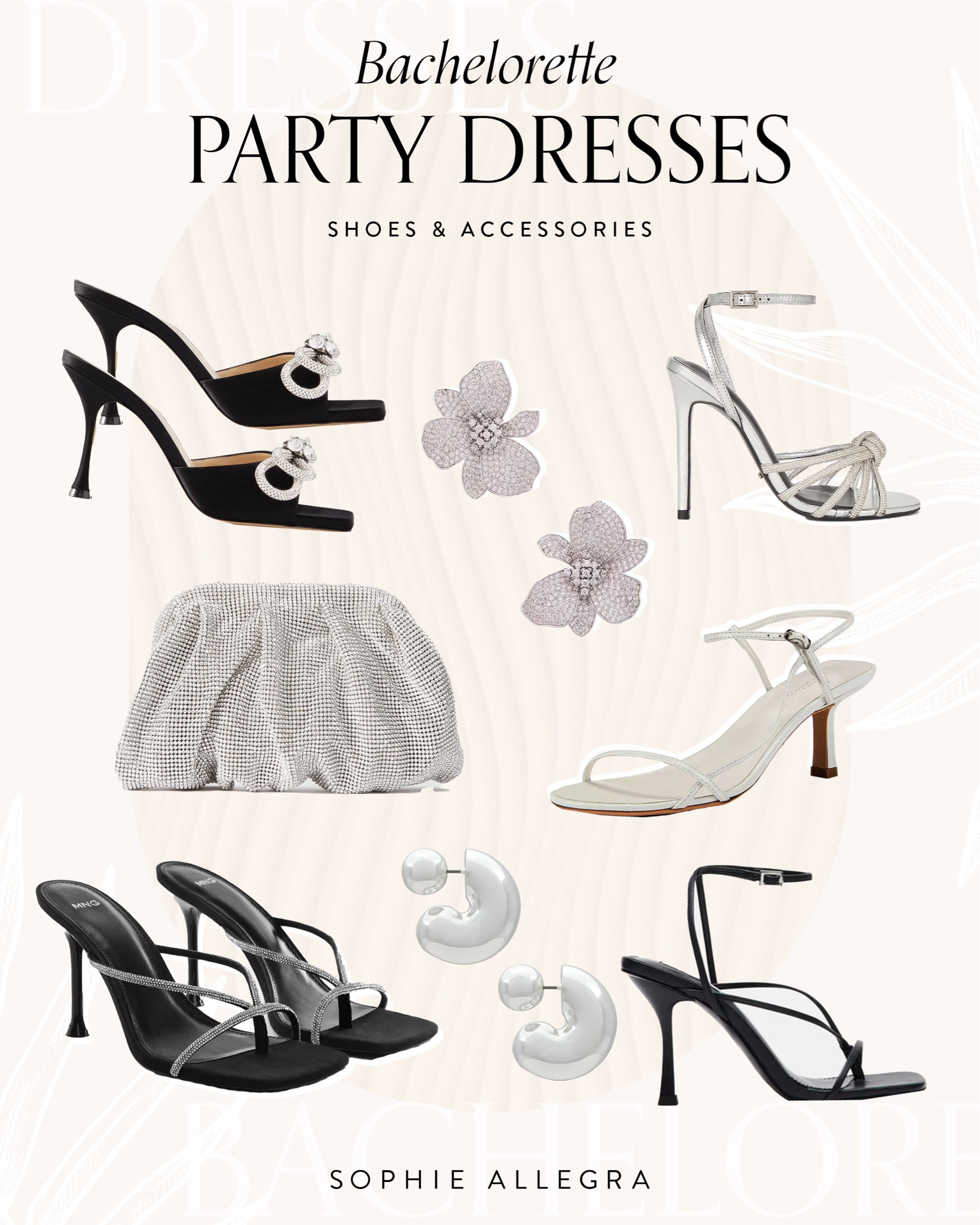 What to wear to a bachelorette party // shoes and accessories 

Bachelorette party, heels, handbags, sequin bag, black strappy heels, white heels, earrings, jewelry

#LTKwedding