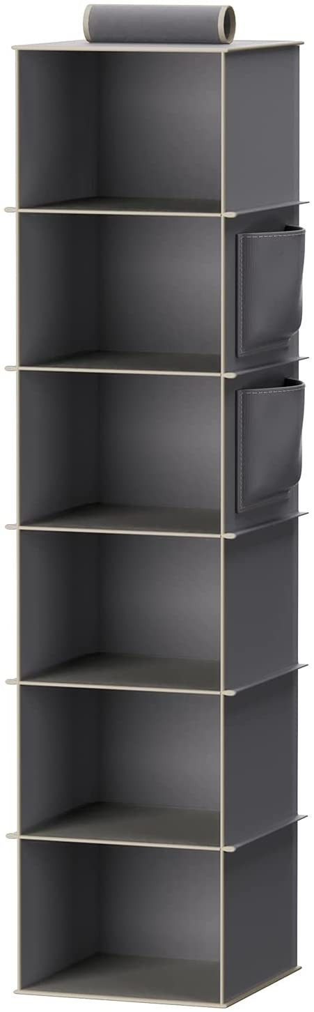 YOUDENOVA Hanging Closet Organizers and Storage, 6-Shelf Closet Hanging Storage Shelves, Grey | Amazon (US)