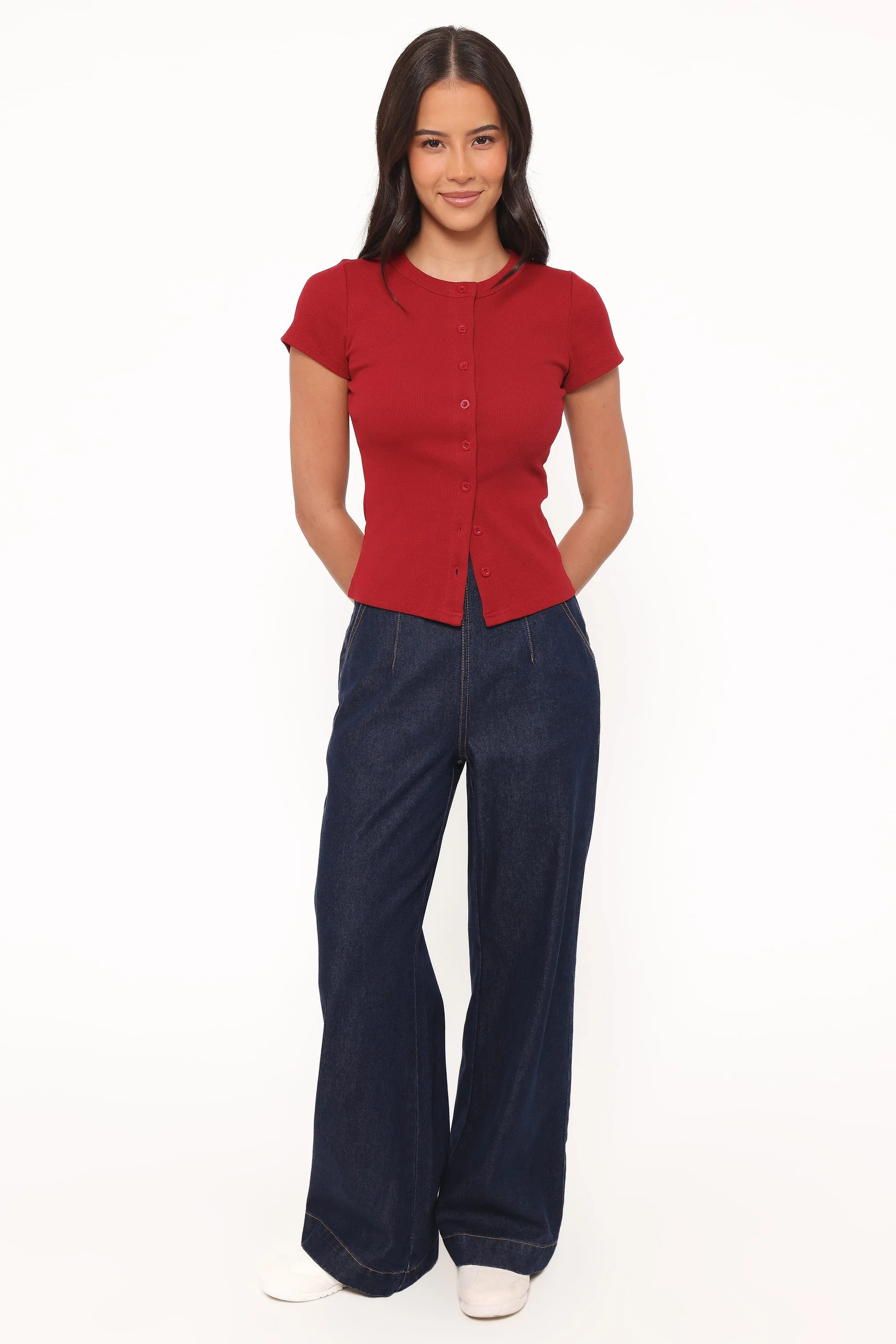 Evandra Straight Leg Denim Trouser Pant - Indigo | Petal & Pup (US)
