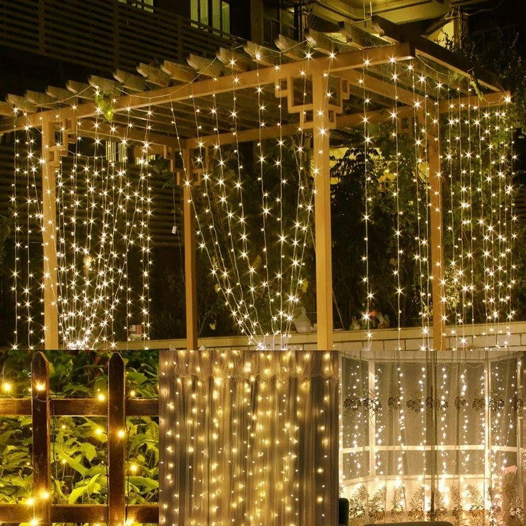 300 LED 9.8ft Window Curtain String Lights, EEEkit Fairy Light String for Christmas, Wedding Part... | Walmart (US)