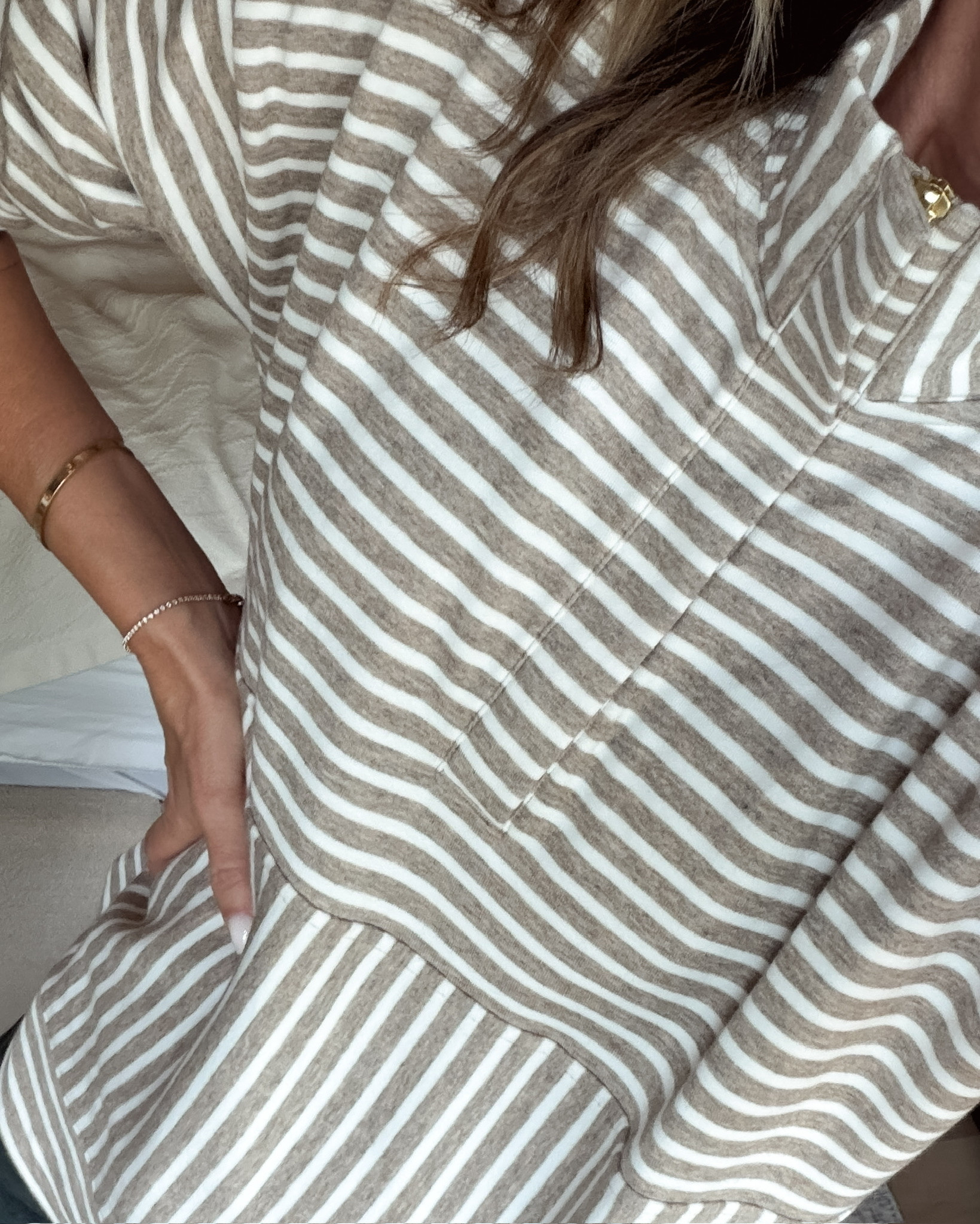 Striped 1/4 zip XS