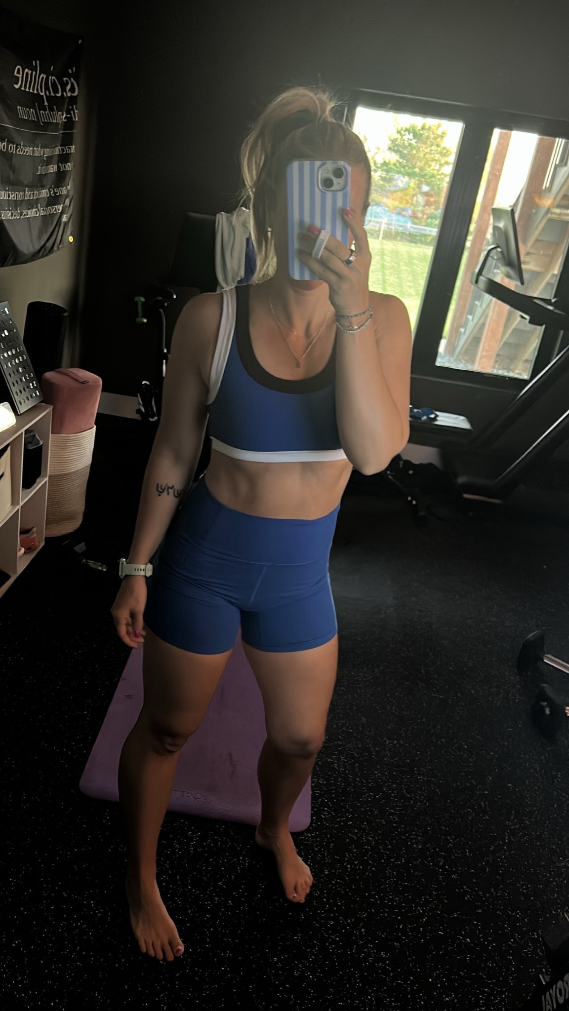 Small bra, medium shorts 

Leg day workout 

#LTKActive #LTKmorningroutine #LTKfitnessgoals