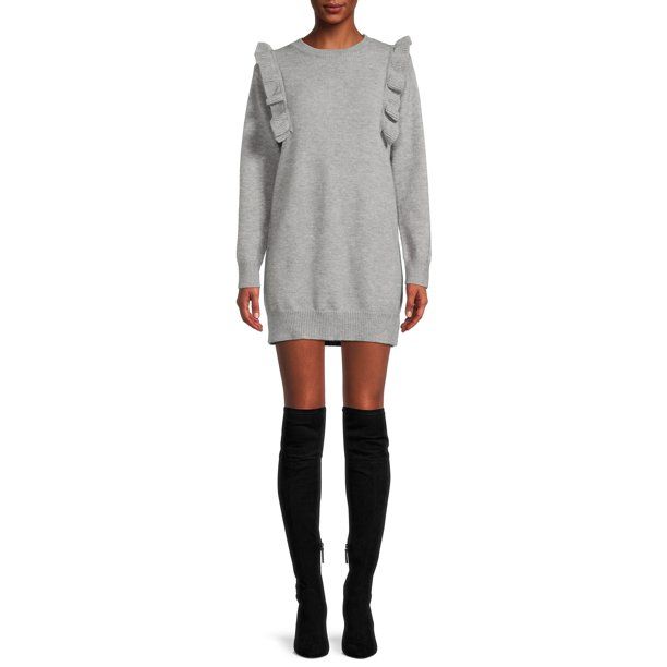 Dreamers by Debut Women's Ruffle Sleeve Sweater Dress | Walmart (US)