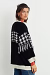 Tobi Houndstooth Fringed Cardigan | Anthropologie (US)
