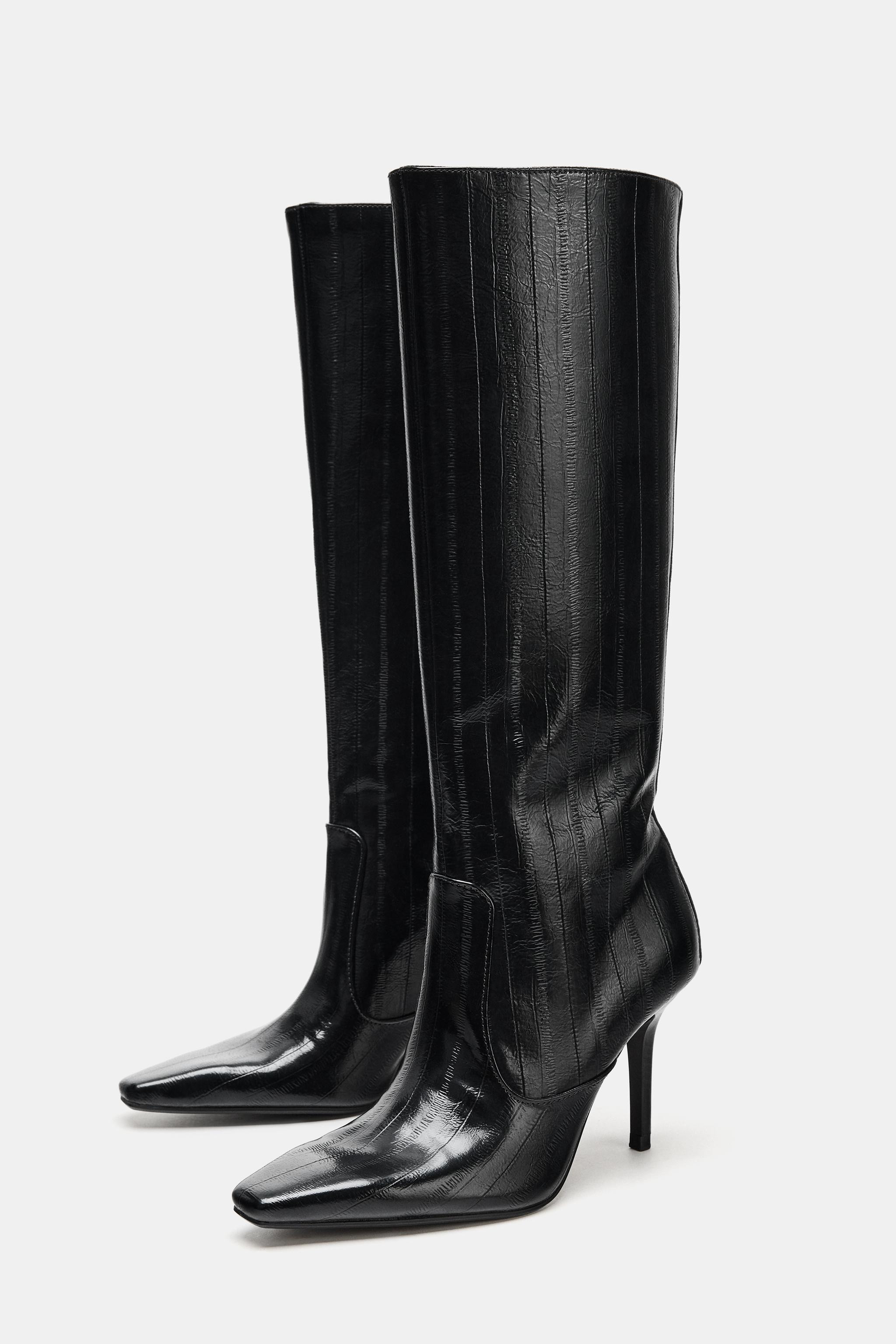 ENGRAVED HEELED BOOTS | Zara US