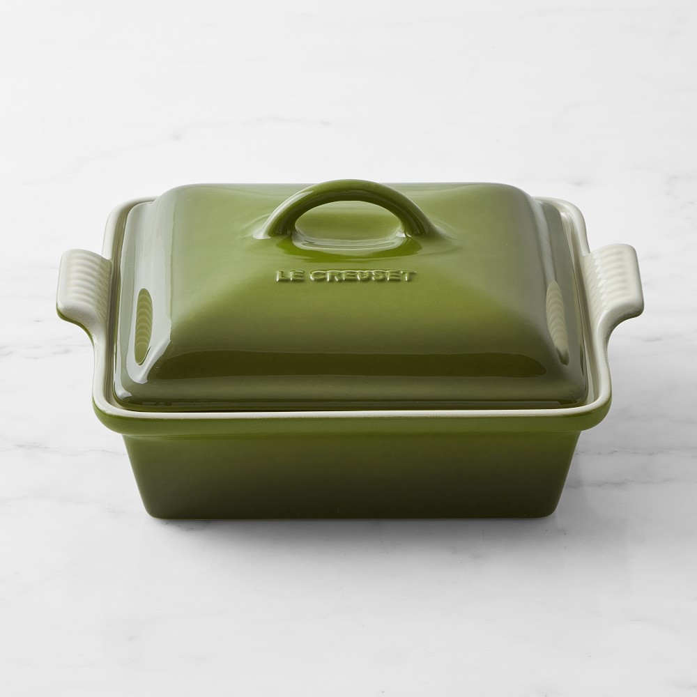 Le Creuset Heritage Stoneware Shallow Square Covered Baker, 2-Qt. | Williams-Sonoma