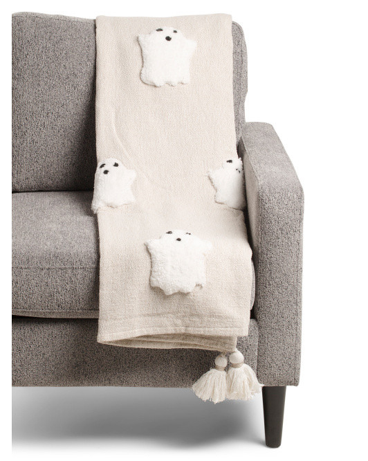 Slub Textured Funny Boos Throw | Global Home | Marshalls | Marshalls
