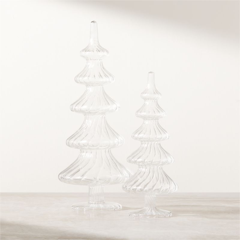 Clara Clear Glass Decorative Trees Set of 2 | CB2 | CB2