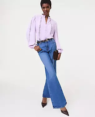 Lace Trim Blouse | Ann Taylor