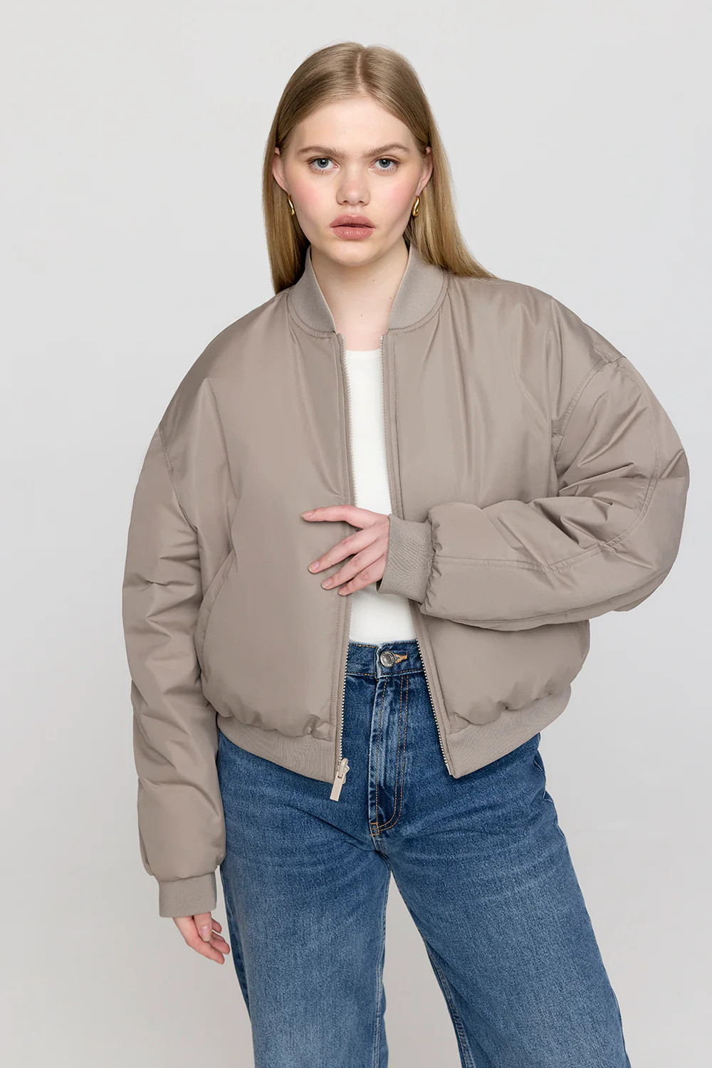 Reversible Girlfriend Bomber Jacket - Pebble And Truffle | TALA (UK)