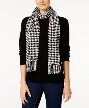 Charter Club Houndstooth Chenille Woven Scarf, Created for Macy's | Macys (US)