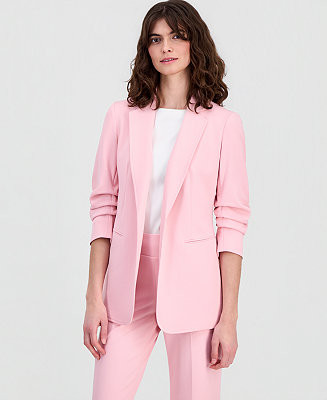 Women's Scrunch-Sleeve Open-Front Blazer | Macy's
