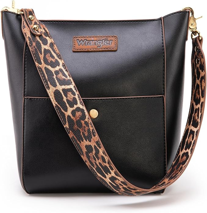 Wrangler Large Crossbody Bags for Women Bucket Bags with Extra Guitar Strap | Amazon (US)