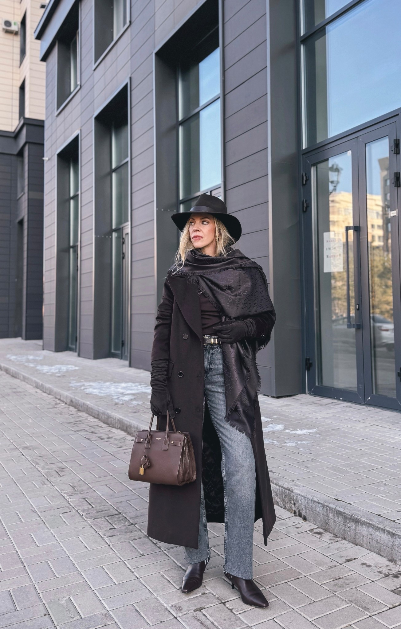Chocolate brown outfit, @Janessa Leone brown wool hat, @zara gray jeans, dark brown wool coat, brown and gray outfit 

#LTKOver40 #LTKSeasonal #LTKSaleAlert