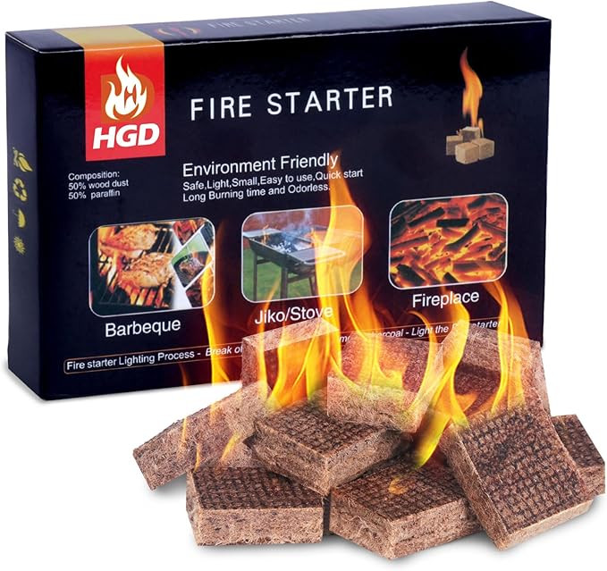 HGD Fire Starter, Mini Natural Fire Starters for Campfires, BBQ Grill, Charcoal Chimney, Outdoor ... | Amazon (US)