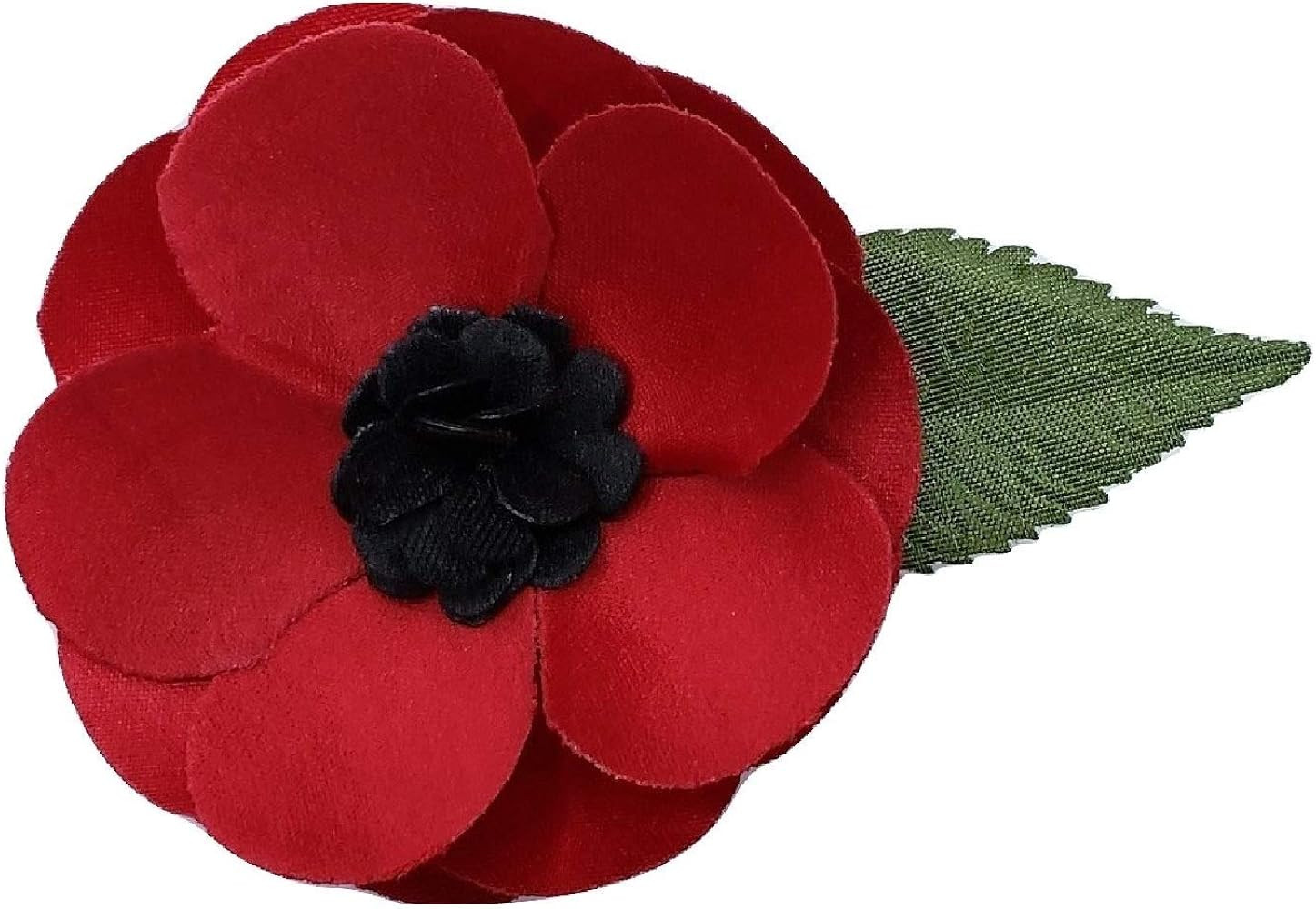 Poppy Silk Fabric Flower Pin Brooch Flower. Red Satin Poppy - Poppies Hand-made in New York's Gar... | Amazon (US)