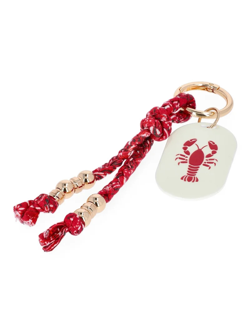 No Boundaries Women's Beach Icons Bag Charm, Red Bandana with Lobster Charm | Walmart (US)