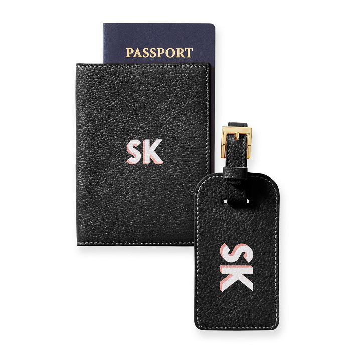 Leather Luggage Tag & Passport Case Set | Mark and Graham