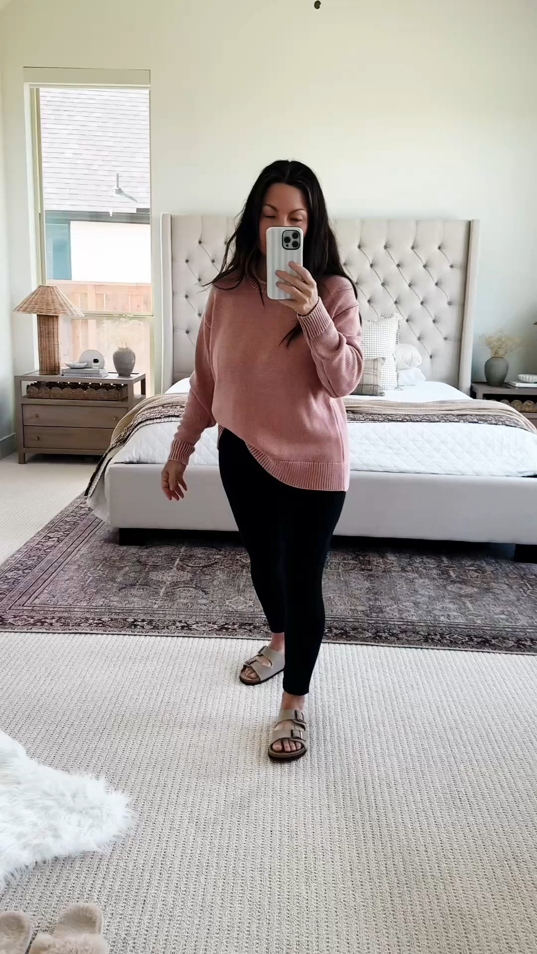 Easy everyday outfit I keep reaching for lately 🤍 this soft pink sweater + leggings combo is one of those throw-on looks that still feels put together. Perfect for running errands, school drop offs or just being comfy at home. Linked everything I’m wearing here 🫶 Follow me on LTK for daily outfit ideas, home decor & Amazon finds.

#LTKSeasonal #LTKSaleAlert #LTKPetite
