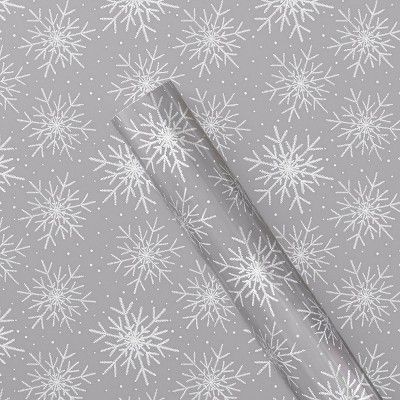 90 sq ft Snowflake Christmas Gift Wrap Gray - Wondershop™ | Target