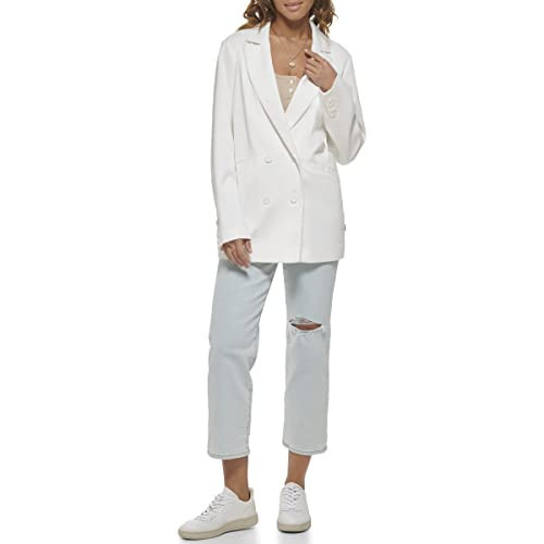 Levi's Women's Wool Blend Double Breasted Blazer, White, Large | Amazon (US)