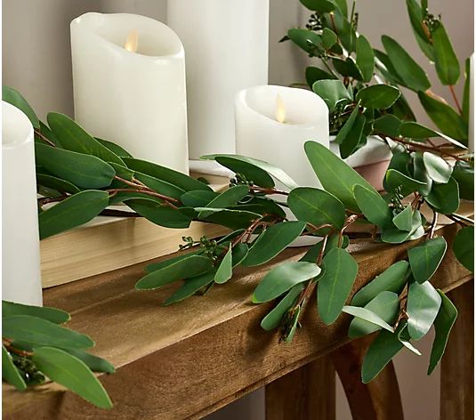 Simply Stunning 5' Real Touch Eucalyptus Garland by Janine Graff - QVC.com | QVC