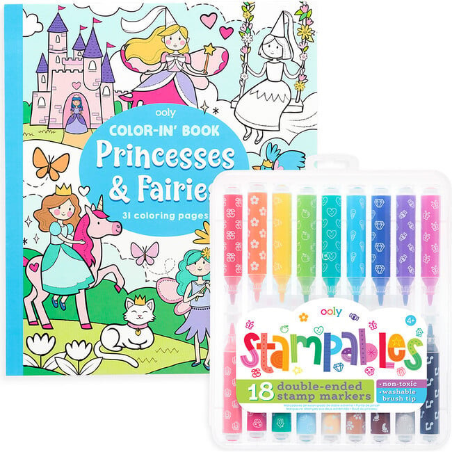 Princess & Fairies Stampables Coloring Pack | Maisonette