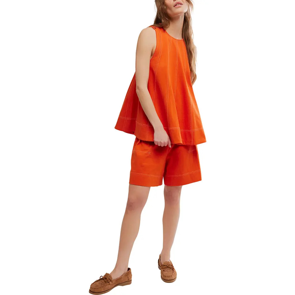 Free People Strada Swing Top & Shorts Set in Red Squash at Nordstrom, Size Medium | Nordstrom