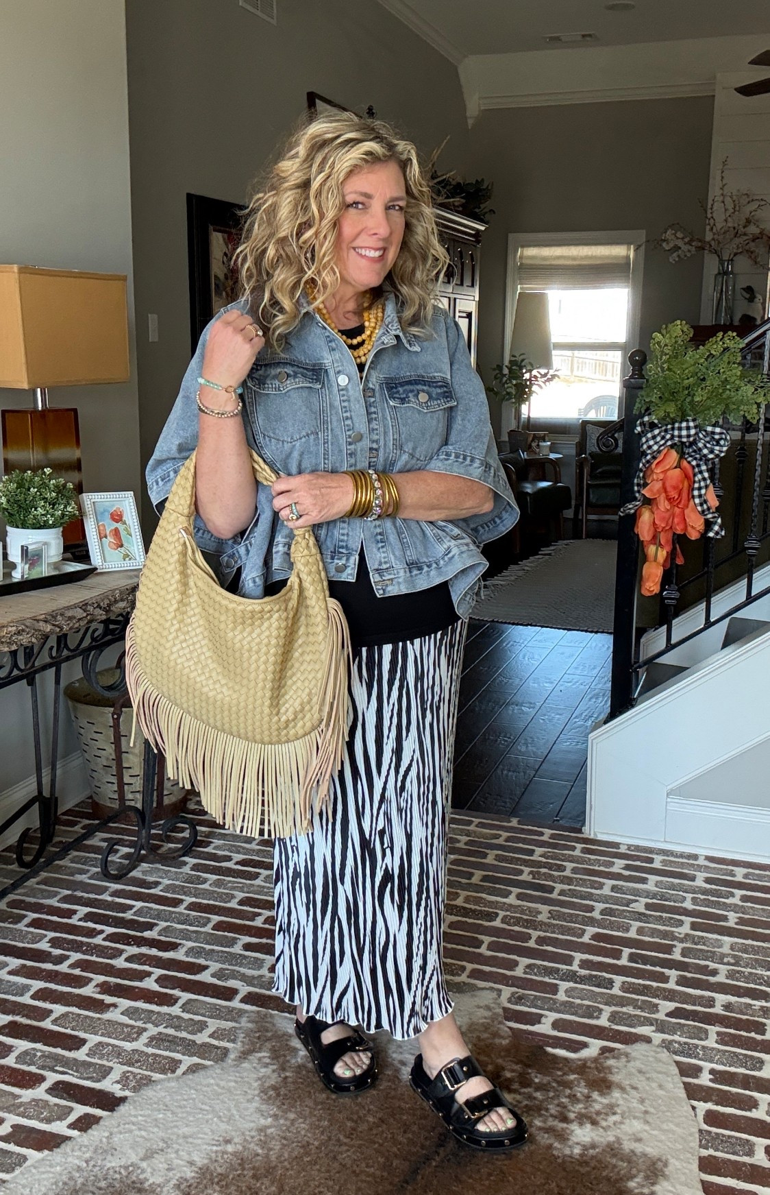 Church ootd 
Wearing xl in denim jacket and dress 

#LTKootd #LTKOver40