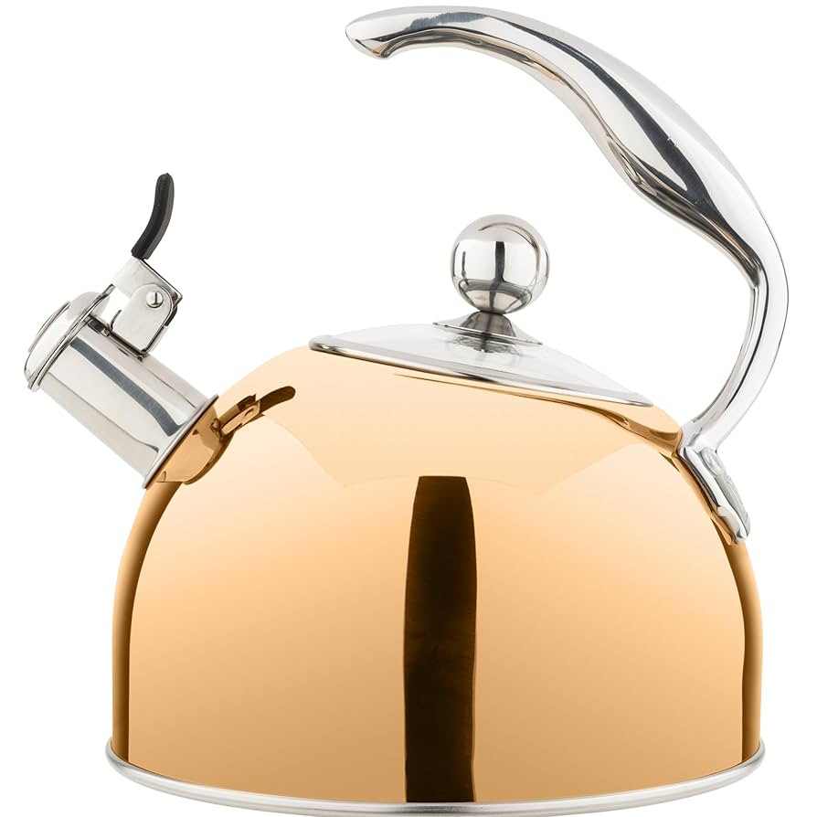Viking 3-Ply Stainless Steel Tea Kettle, 2.6 Quart, Whistling Hot Water Tea Pot for Stovetop, Tem... | Amazon (US)