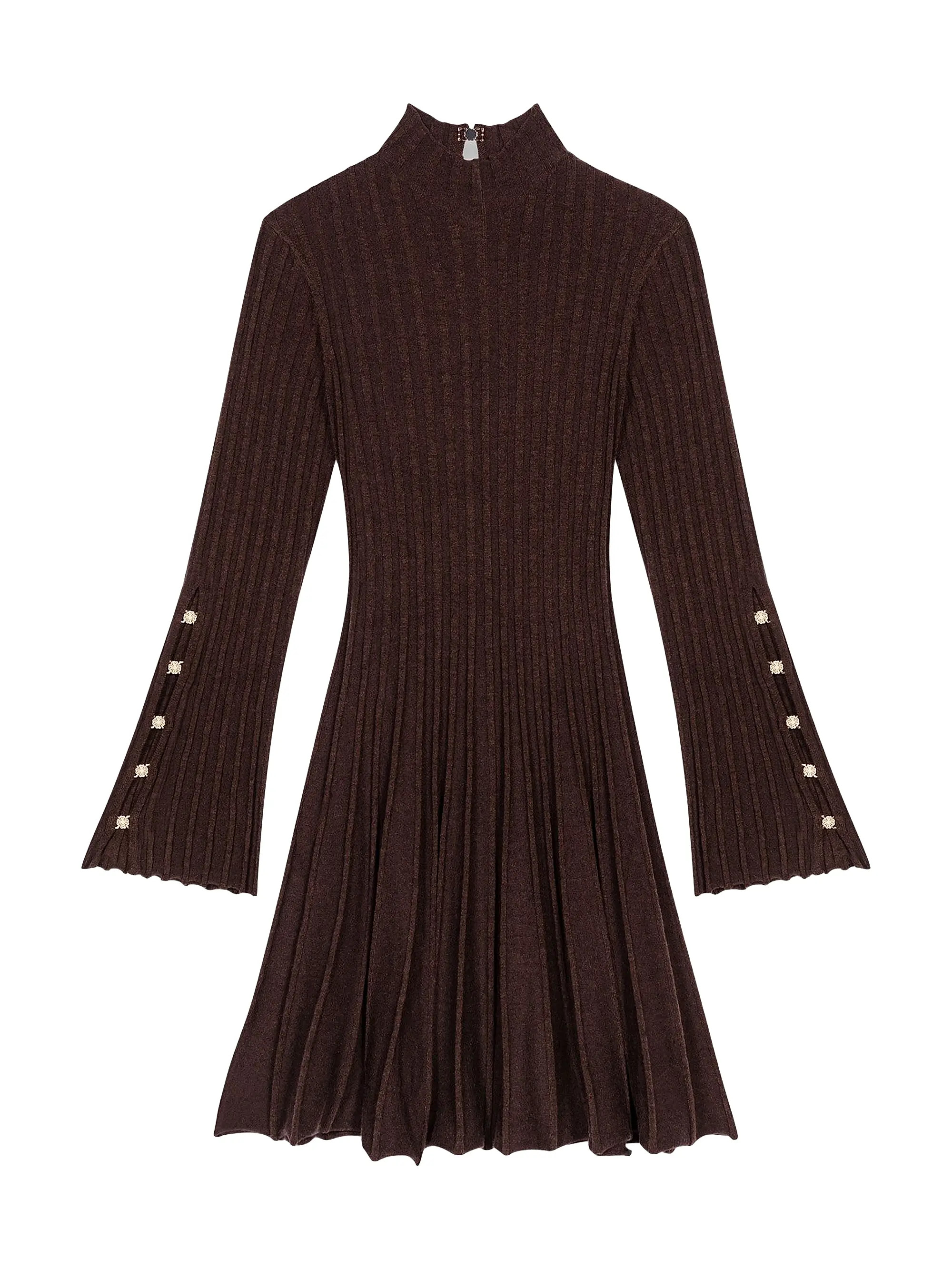 Maje High-Neck Short Skater Dress | Saks Fifth Avenue | Saks Fifth Avenue