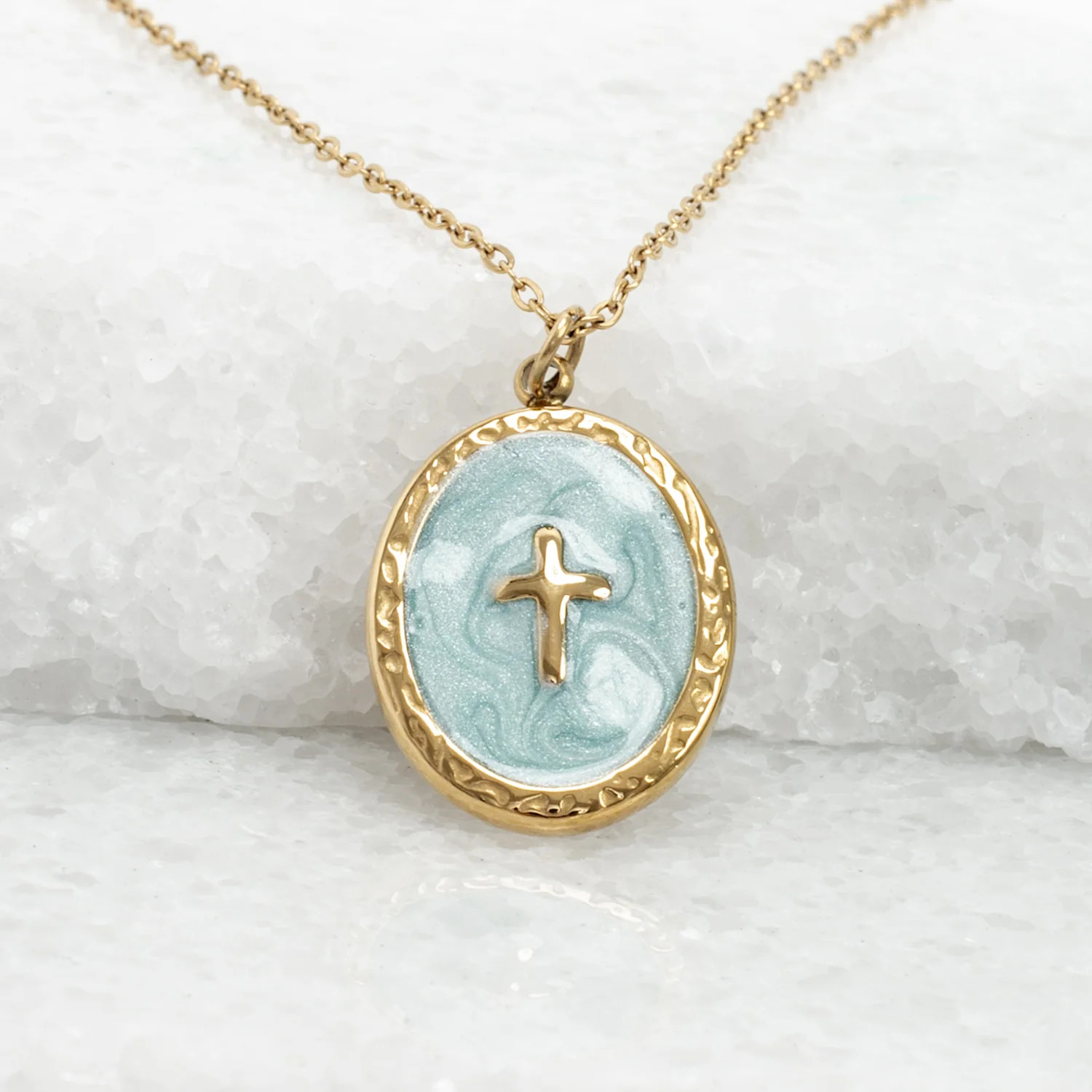 Shine Bright Cross Pendant in Mint | Starfish Project