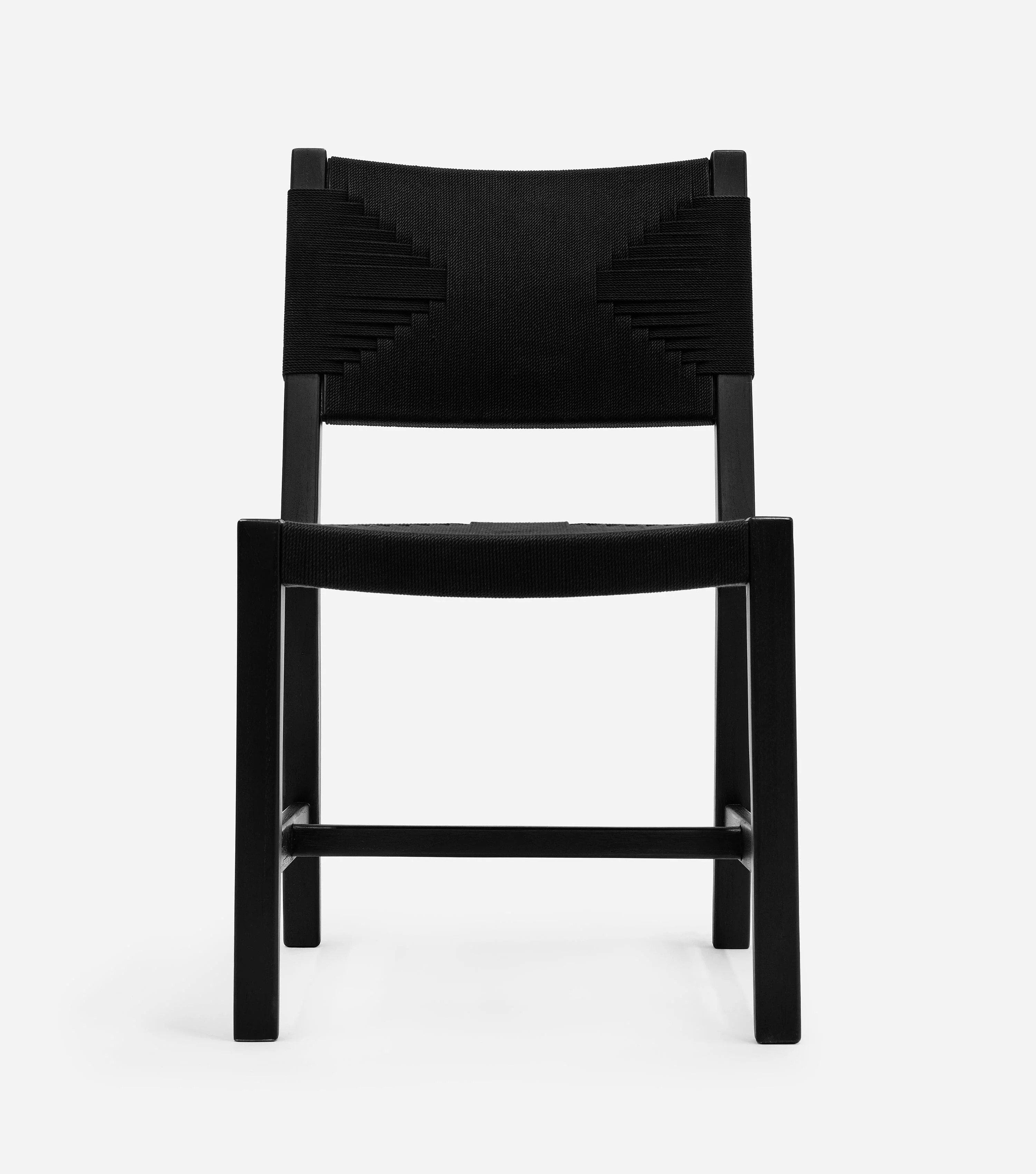 Monimbo Dining Chair Woven Black Cross Braided Cord | Forever Furniture by MasayaCo | Masaya Co