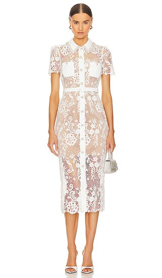 Button Front Midi Dress in White | Revolve Clothing (Global)