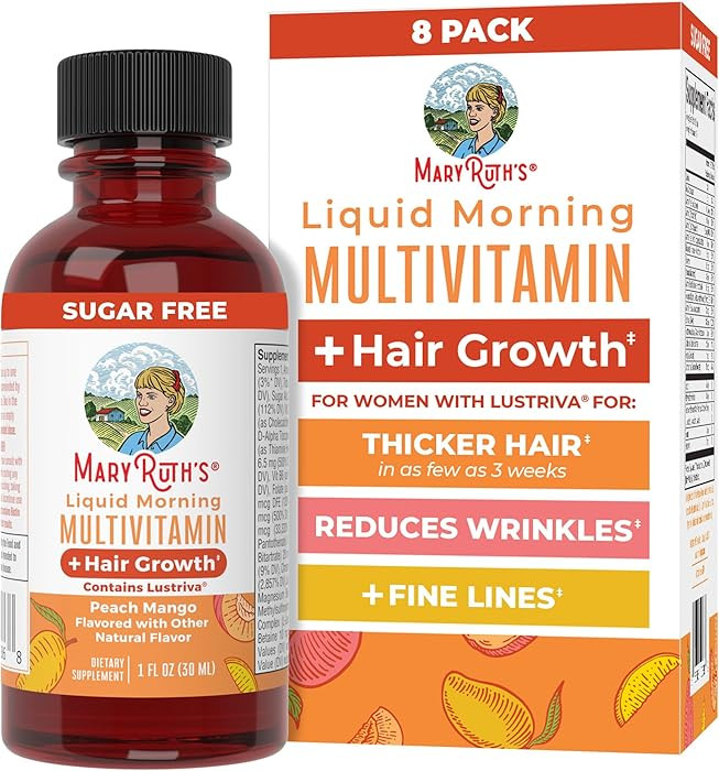 MARYRUTH'S Liquid Multivitamin + Hair Growth Travel Pack | Biotin 10000mcg | Lustriva Hair Growth... | Amazon (US)