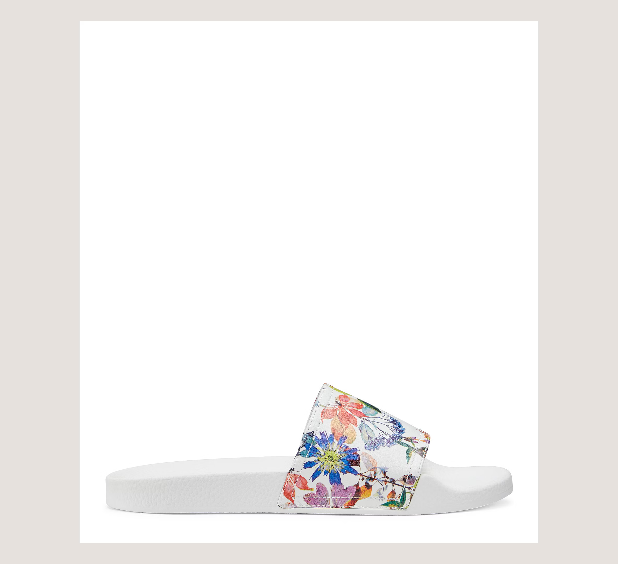 Stuart Weitzman Floral Pool Slide Sandal The SW Outlet, Apricot/dusk Multi Leather, Size: 5 Medium | Stuart Weitzman (US)