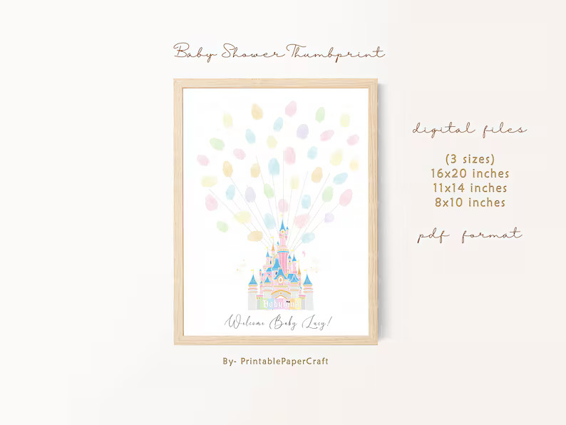 Baby Shower Thumbprint Guestbook, Babyland Party Decor, Shower Fingerprint Sign, Girl Baby Shower... | Etsy (US)