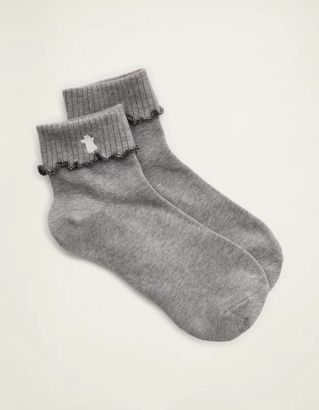 Aerie Lettuce Edge Quarter Socks | Aerie