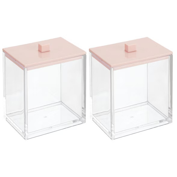 mDesign Square Storage Apothecary Jar for Bathroom, 2 Pack | Target