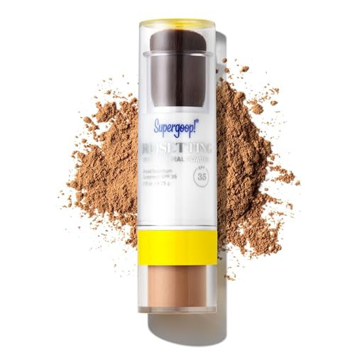 Supergoop! (Re) setting Mineral Powder, Deep - 0.15 oz - Makeup Setting Powder + Broad Spectrum SPF 35 PA+++ Sunscreen - With Ceramides, Olive Glycerides & Coated Silica Spheres | Amazon (US)