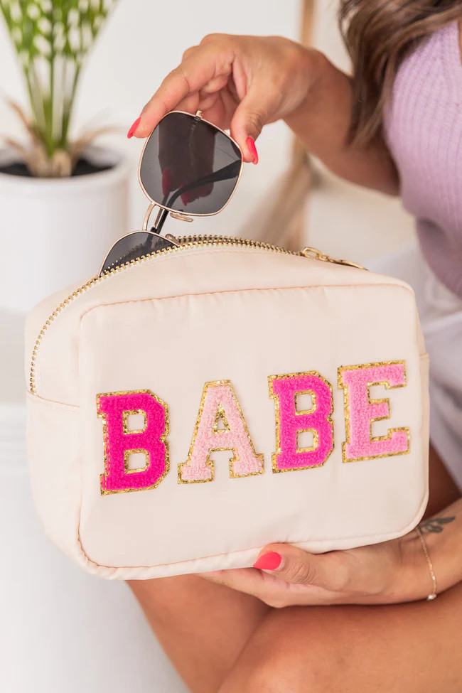 Babe Patch Pink/Tan Medium Bag | Pink Lily