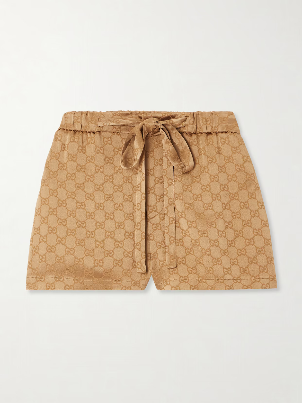 Gucci - Gg Hammered Satin-jacquard Shorts - Metallic | NET-A-PORTER (US)