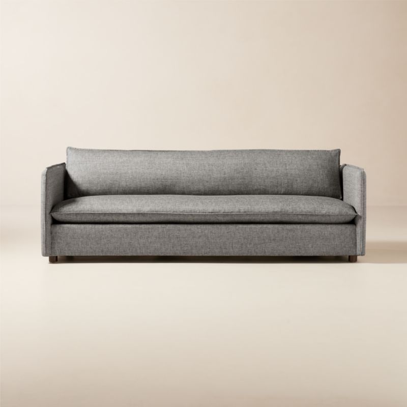Corroy Charcoal Grey Linen Sofa | CB2 | CB2