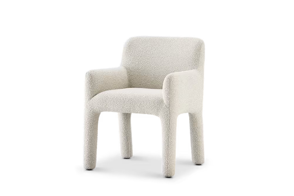 Sonia Performance Bouclé Dining Arm Chair | Castlery US | Castlery US
