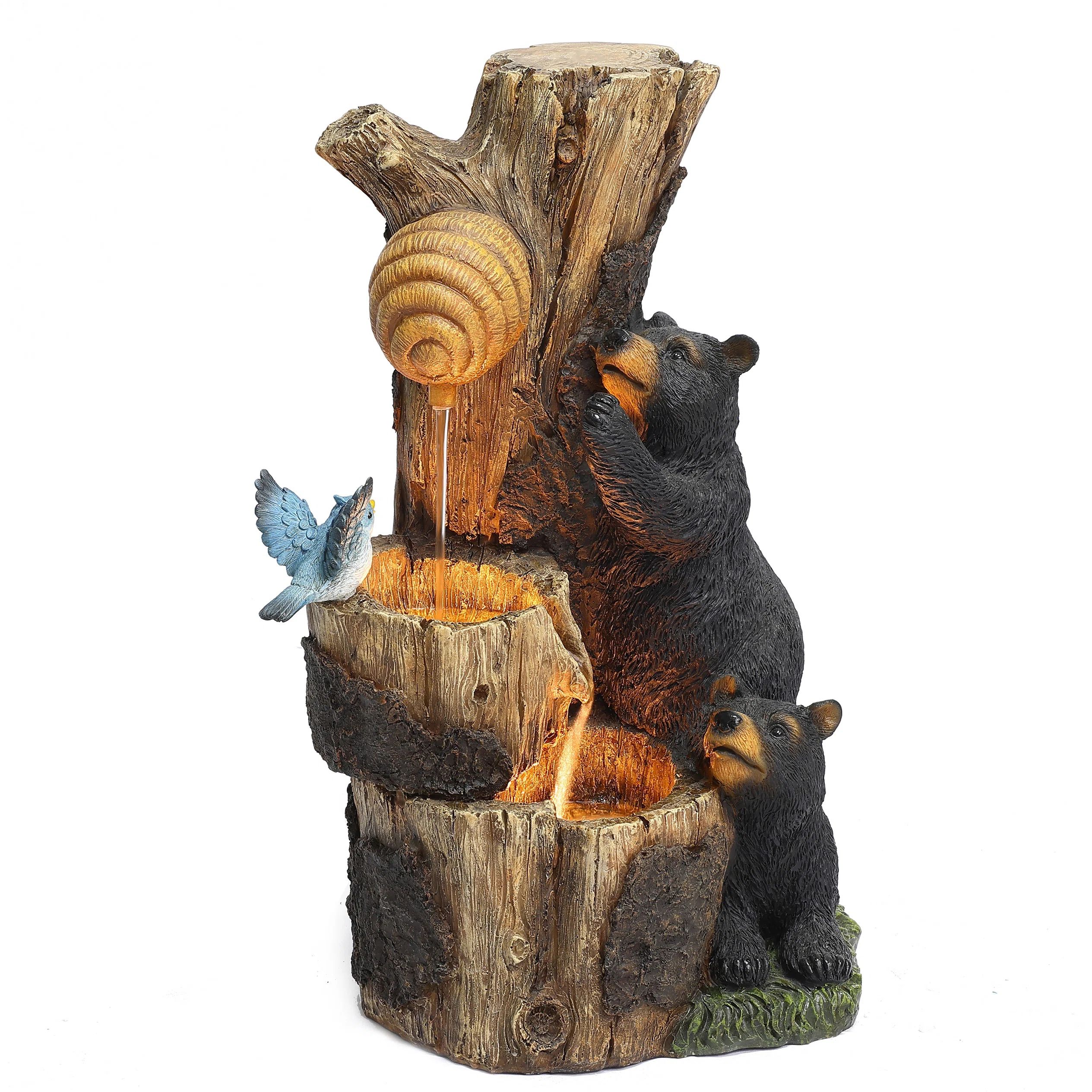 Millwood Pines Stonebridge Hand Crafted Weather Resistant Floor Fountain with Light & Reviews | W... | Wayfair North America