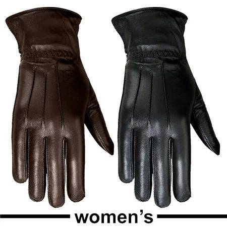 Ladies Warm Winter Gloves Dress Gloves Thermal Lining Geniune Leather (WOMEN BROWN, Medium) | Walmart (US)