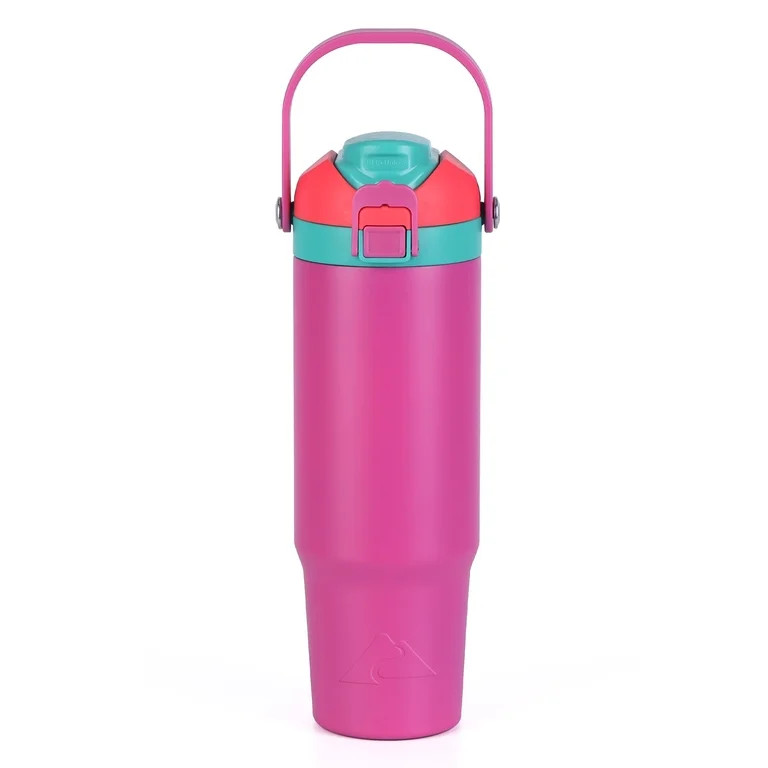 Ozark Trail 30oz Vacuum-Insulated Stainless Steel Dual Lid Insulated Tumbler, Double Wall Vacuum ... | Walmart (US)