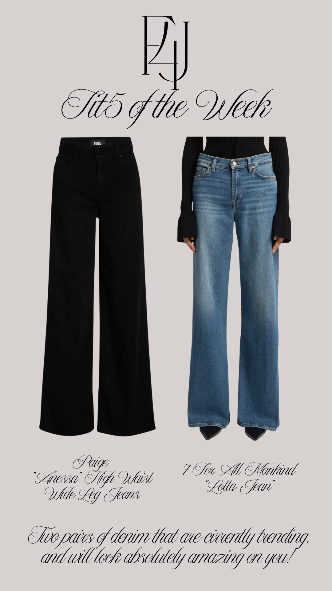 Two denim styles that are currently trending among brands/influencers! Love the versatility of both, and how they can be dressed up or down! FYI: The Paige "Anessa" are more of a trouser than a denim, and the 7 For All Mankind "Lotta Jean" come in a handful of different washes too!

Fit4Janine, Fashion, Fall Fashion 

 #LTKSeasonal #LTKStyleTip