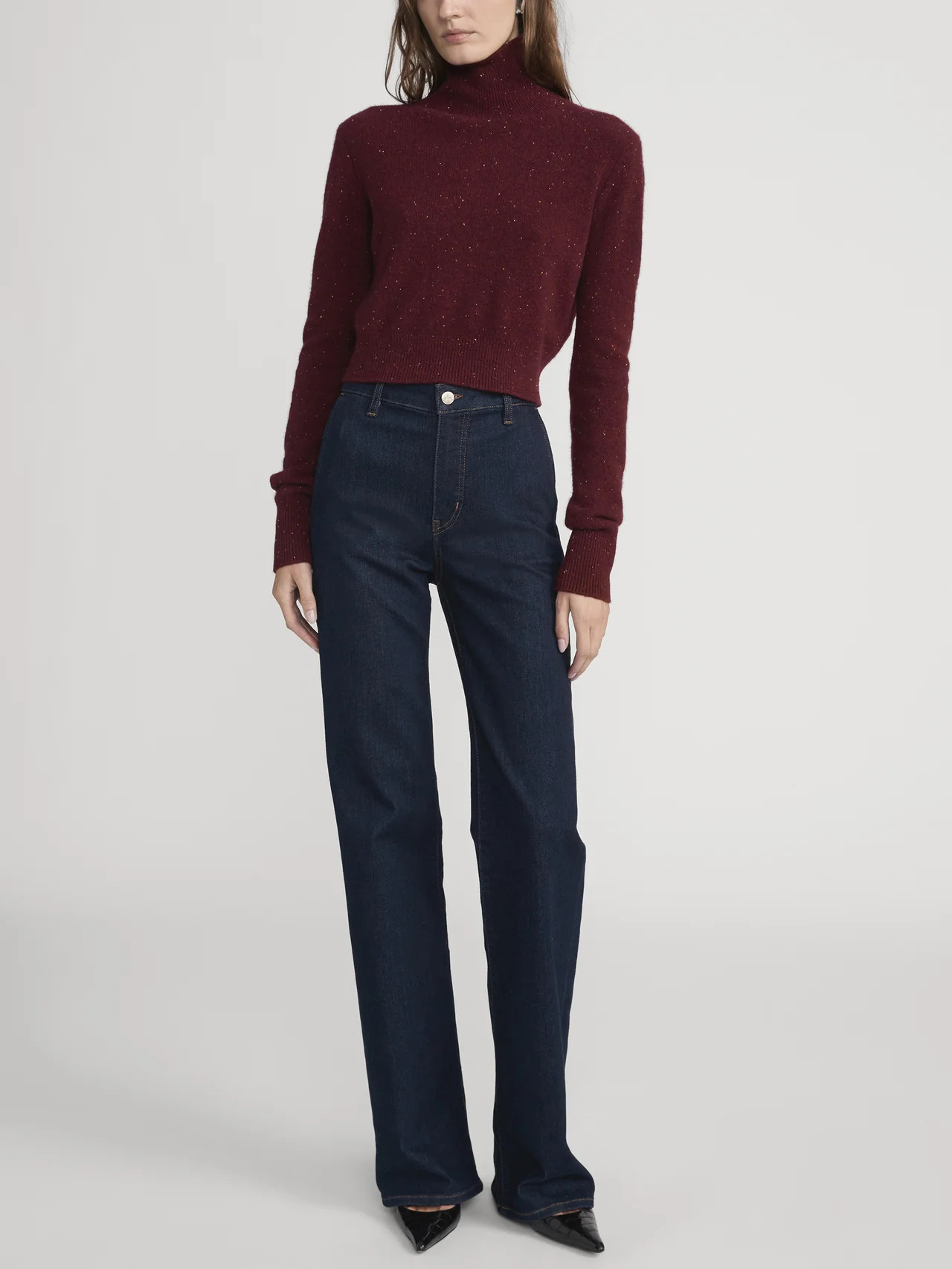 THE CASHMERE FLECK TURTLENECK PINOT | Frame Denim