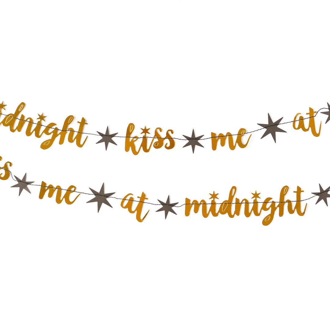 New Year's Eve Kiss Me at Midnight Banner | My Mind's Eye